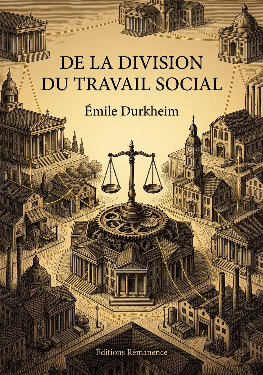 Livre De la division du travail social par Émile Durkheim - Couverture - Editions Remanence