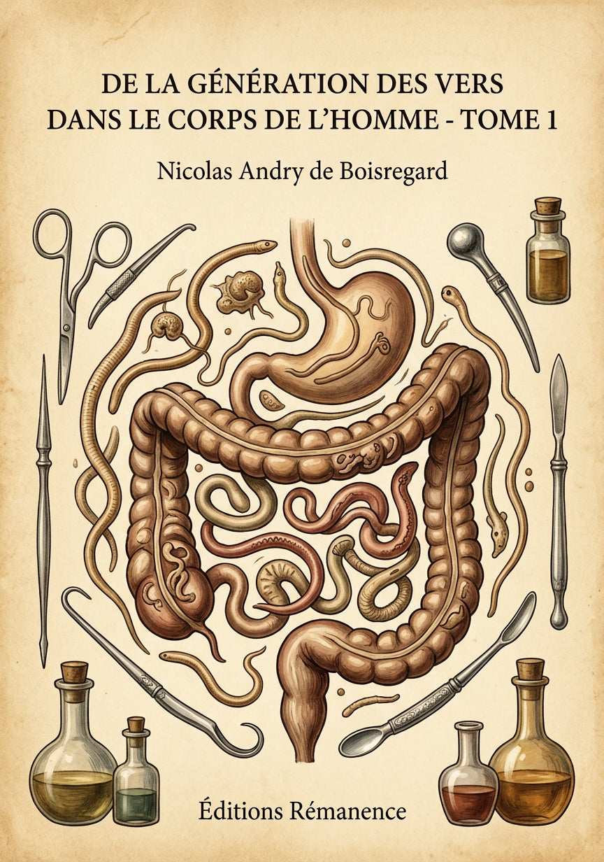 Livre De la génération des vers dans le corps de l’homme - Tome II par Nicolas Andry de Boisregard - Couverture - Editions Remanence