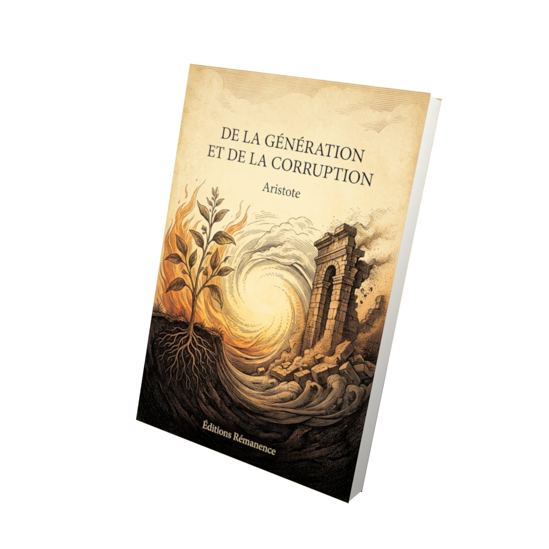 Livre De la Génération et de la Corruption par Aristote - Vue 3D - Editions Remanence