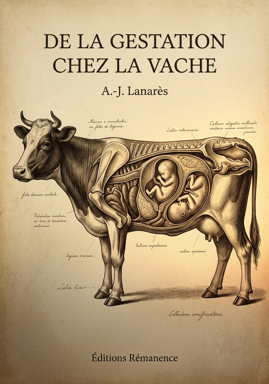 Livre De la gestation chez la vache par A.-J. Lanarès - Couverture - Editions Remanence