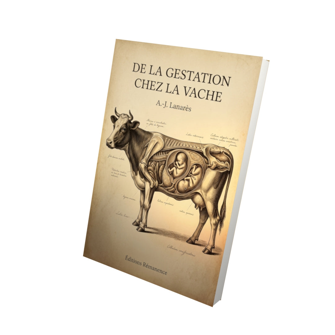 Livre De la gestation chez la vache par A.-J. Lanarès - Vue 3D - Editions Remanence