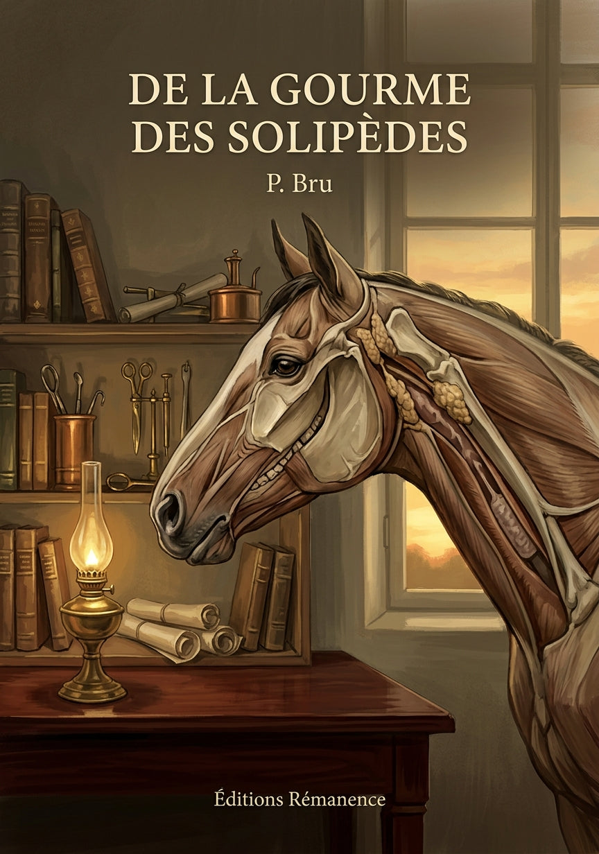 Livre De la gourme des solipèdes par P. Bru - Couverture - Editions Remanence
