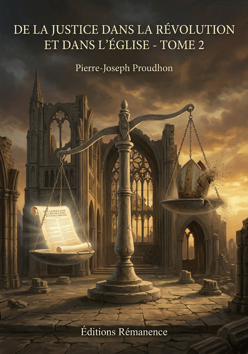 Livre De la justice dans la Révolution et dans l’Église - Tome 2 par Pierre-Joseph Proudhon - Couverture - Editions Remanence