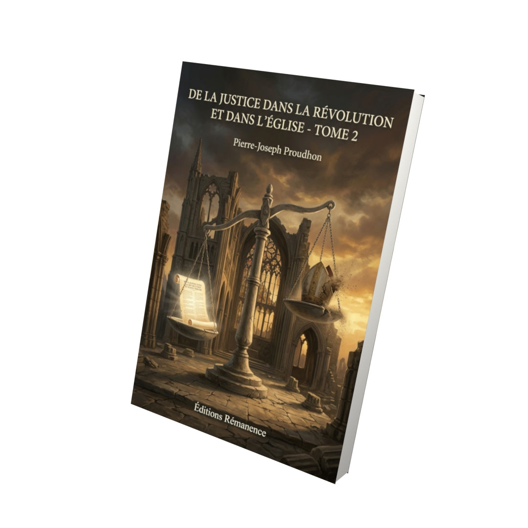 Livre De la justice dans la Révolution et dans l’Église - Tome 2 par Pierre-Joseph Proudhon - Vue 3D - Editions Remanence