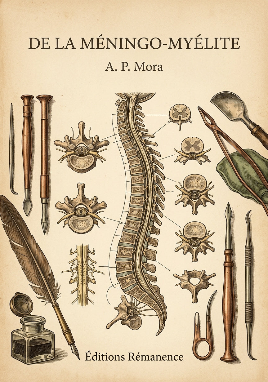 Livre De la méningo-myélite par A. P. Mora - Couverture - Editions Remanence