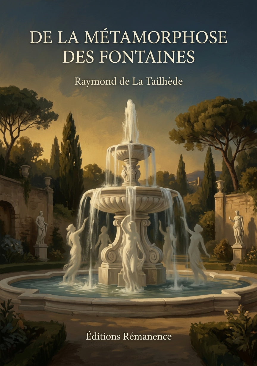 Livre De la métamorphose des fontaines par Raymond de La Tailhède - Couverture - Editions Remanence