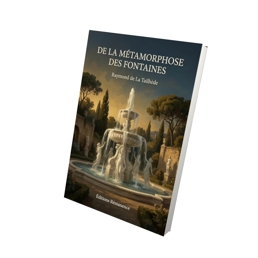Livre De la métamorphose des fontaines par Raymond de La Tailhède - Vue 3D - Editions Remanence