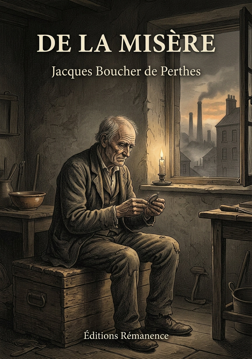 Livre De la misère par Jacques Boucher de Perthes - Couverture - Editions Remanence