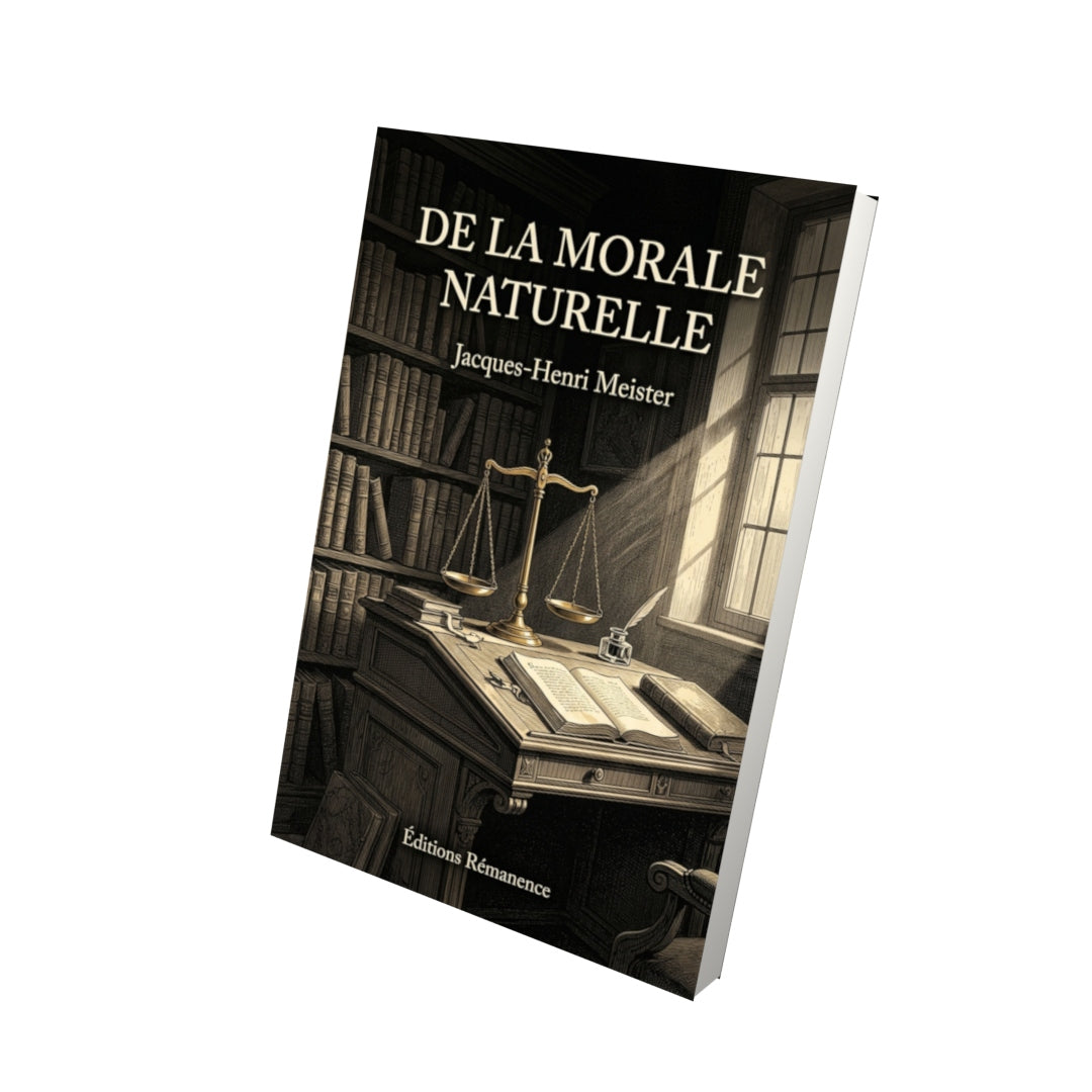 Livre De la morale naturelle par Jacques-Henri Meister - Vue 3D - Editions Remanence