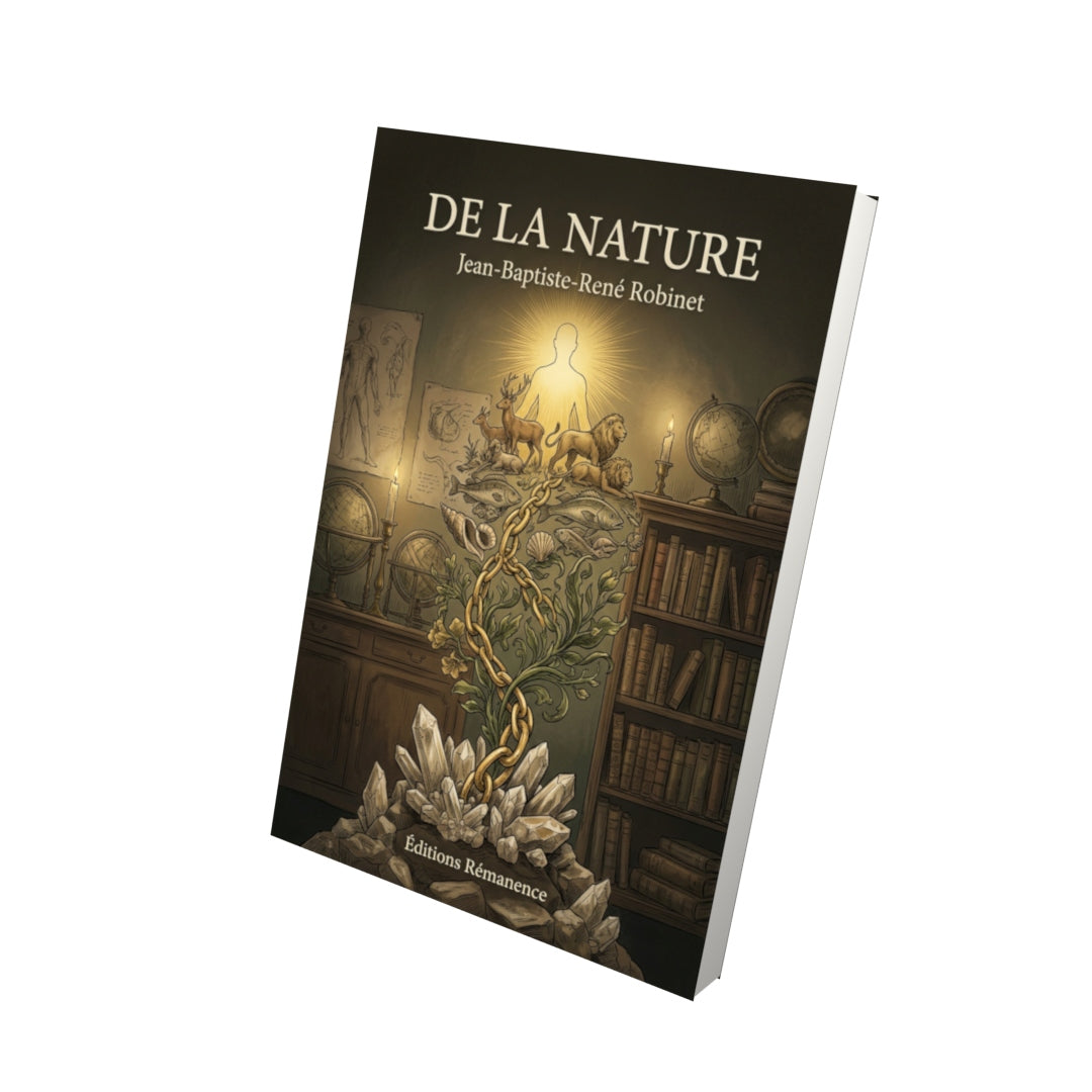 Livre De la nature par Jean-Baptiste-René Robinet - Vue 3D - Editions Remanence