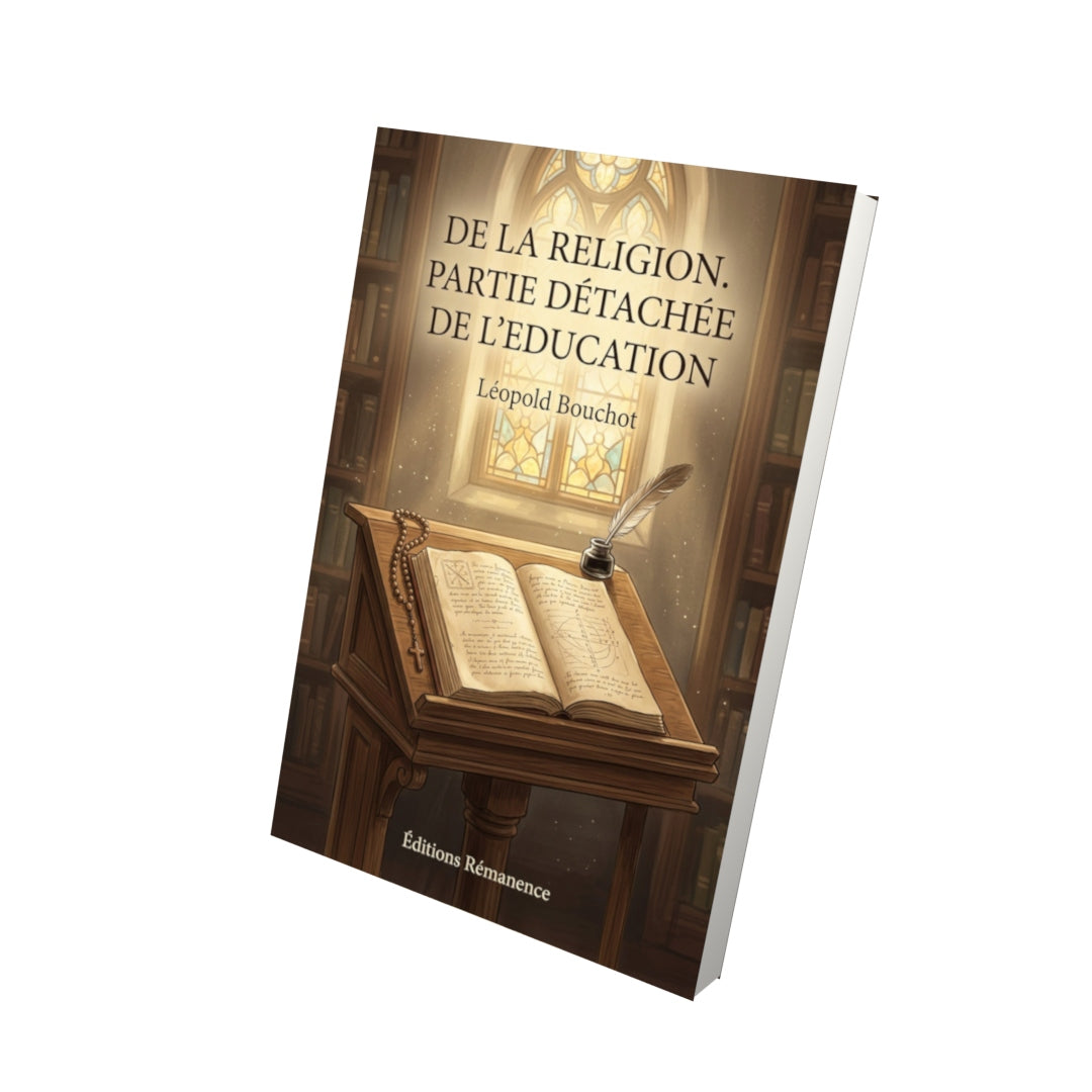 Livre De la Religion. Partie détachée de l’Education - Léopold Bouchot - Vue 3D - Editions Remanence