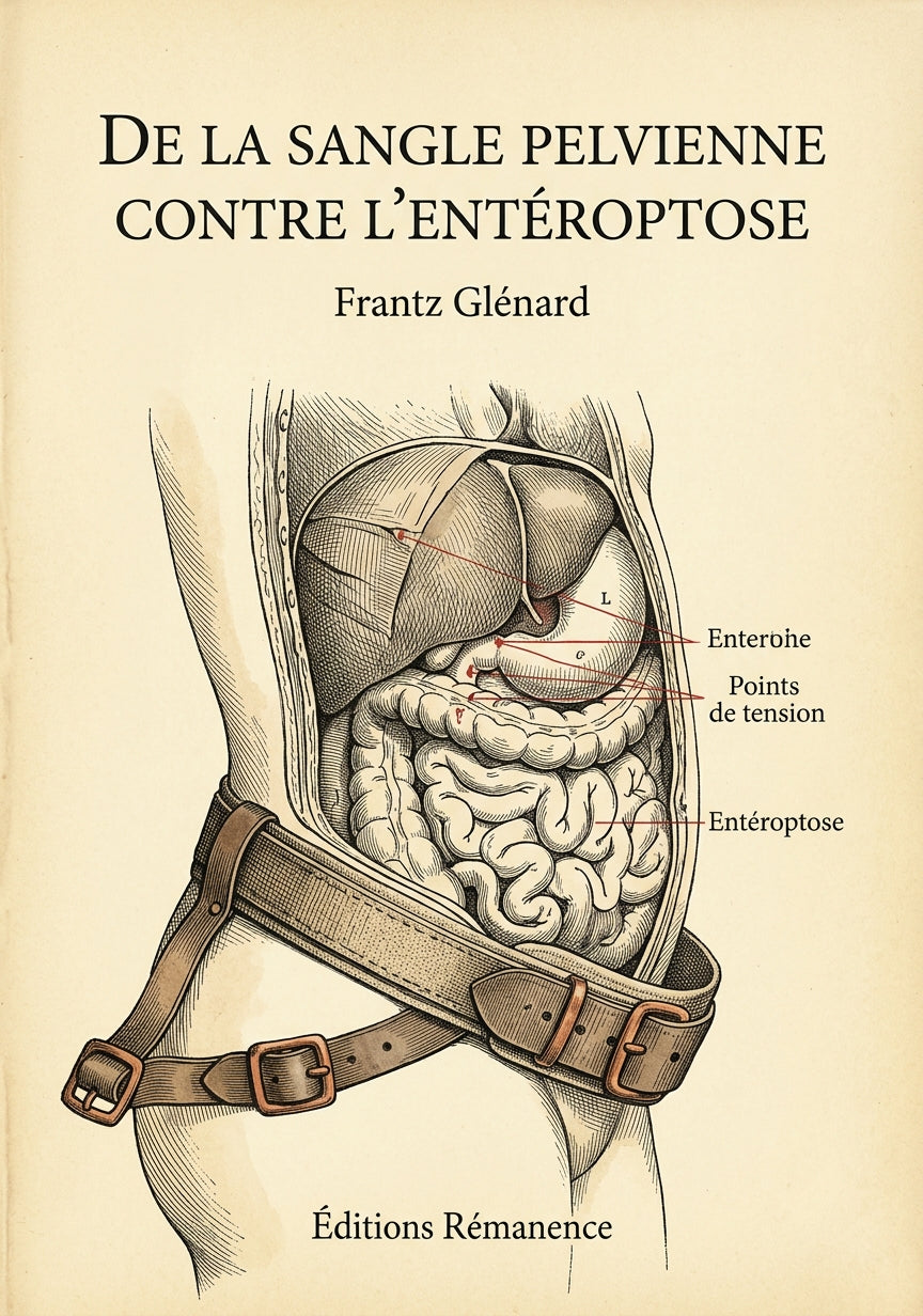 Livre De la sangle pelvienne contre l’entéroptose par Frantz Glénard - Couverture - Editions Remanence