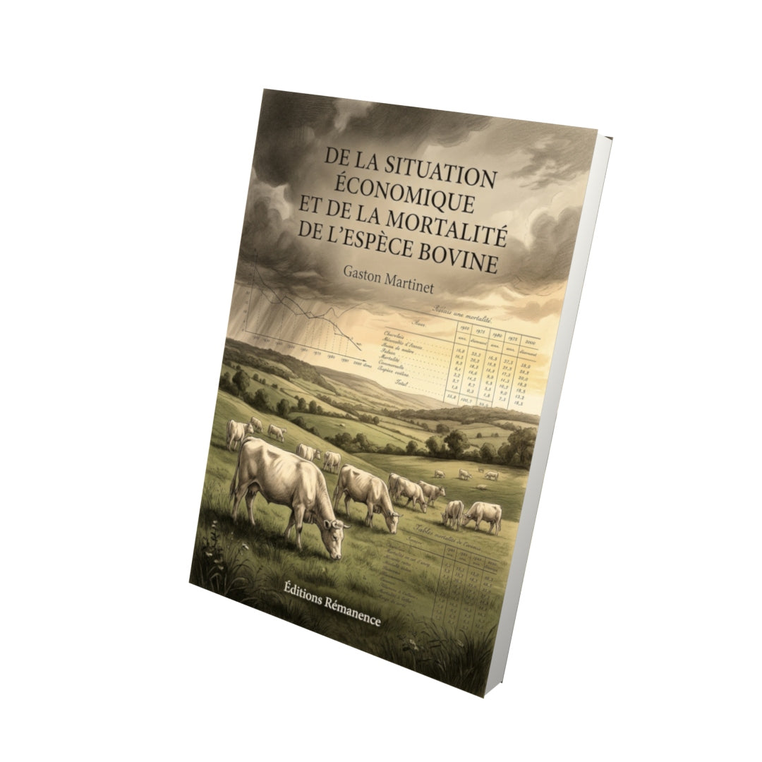 Livre De la situation économique et de la mortalité de l’espèce bovine par Gaston Martinet - Vue 3D - Editions Remanence