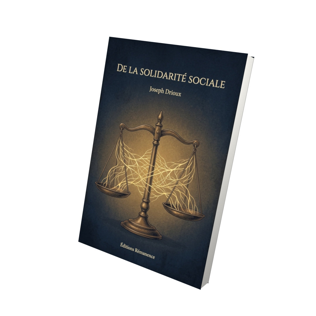 Livre De la solidarité sociale par Joseph Drioux - Vue 3D - Editions Remanence