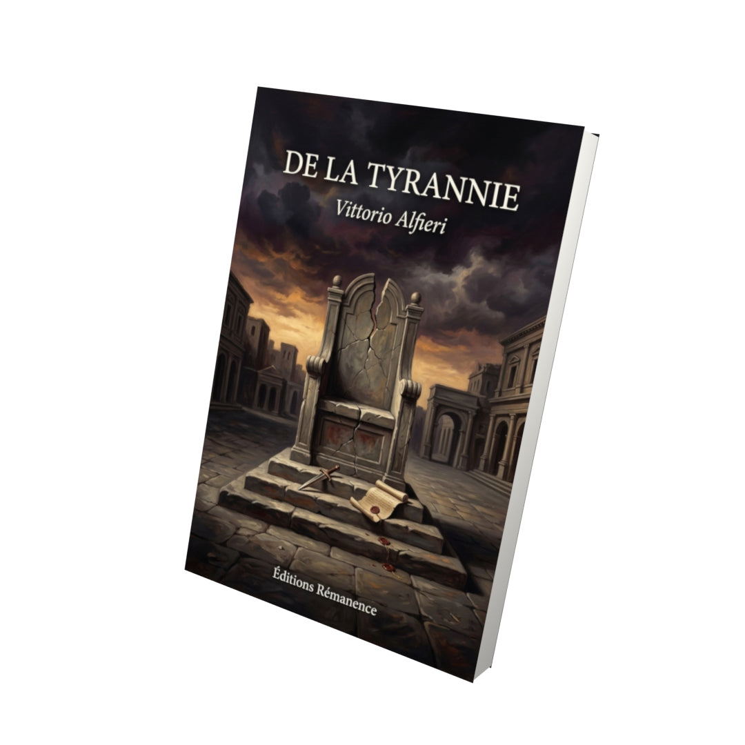 Livre De la Tyrannie par Vittorio Alfieri - Vue 3D - Editions Remanence