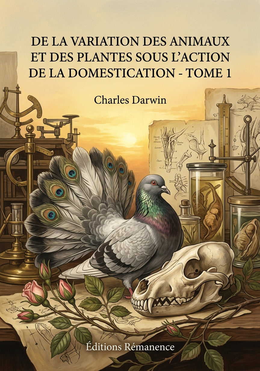 Livre De la variation des animaux et des plantes sous l'action de la domestication - Tome 1 par Charles Darwin - Couverture - Editions Remanence