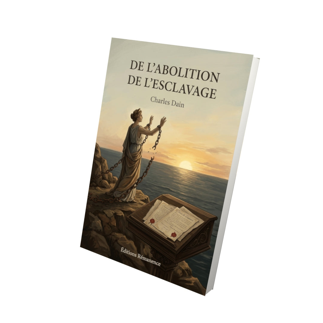 Livre De l’abolition de l’esclavage par Charles Dain - Vue 3D - Editions Remanence