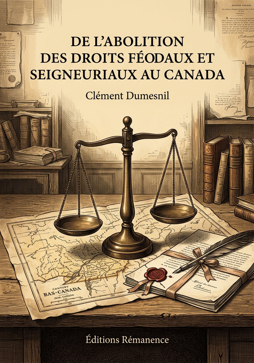 Livre De l’abolition des droits féodaux et seigneuriaux au Canada par Clément Dumesnil - Couverture - Editions Remanence