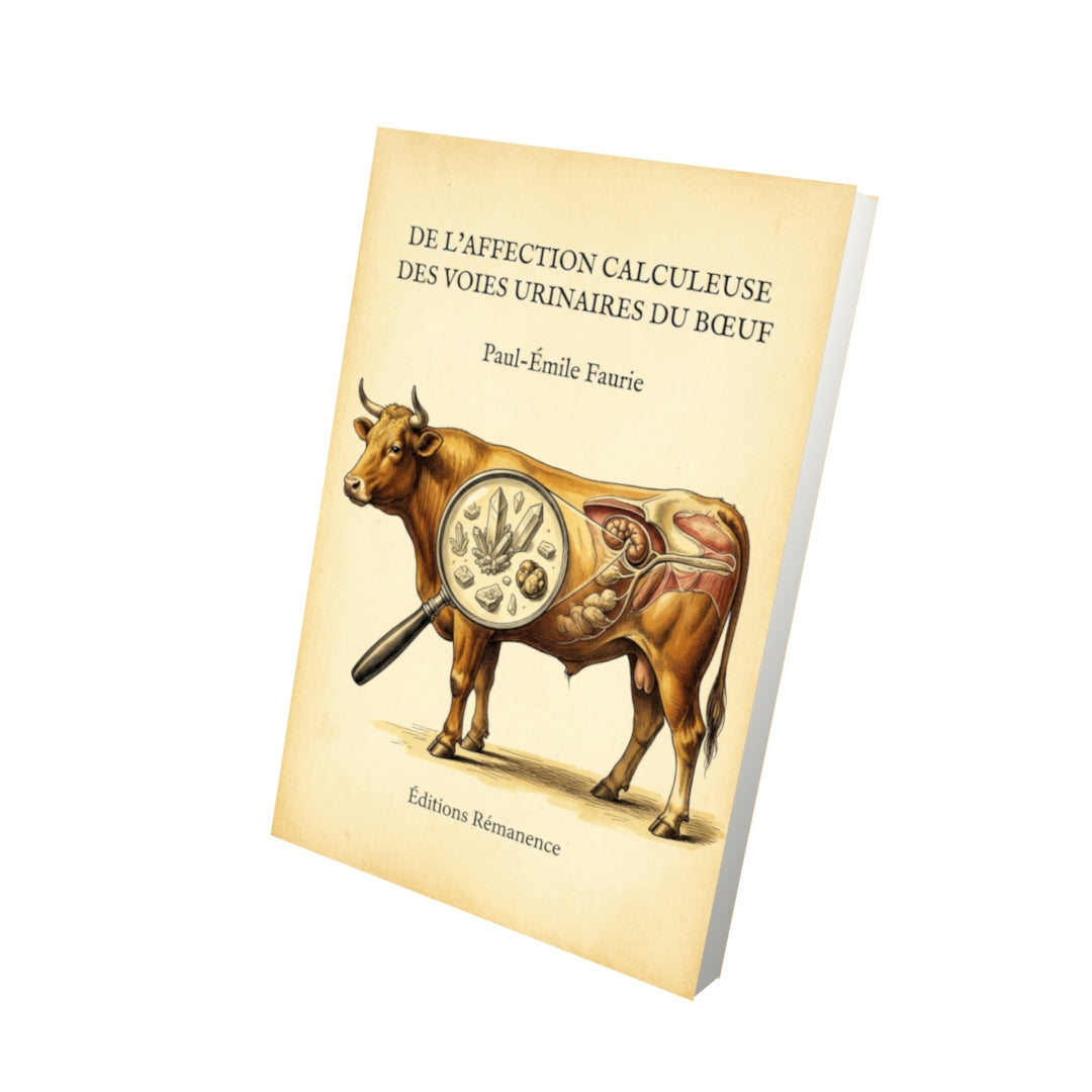 Livre De l’affection calculeuse des voies urinaires du bœuf par Paul-Émile Faurie - Vue 3D - Editions Remanence