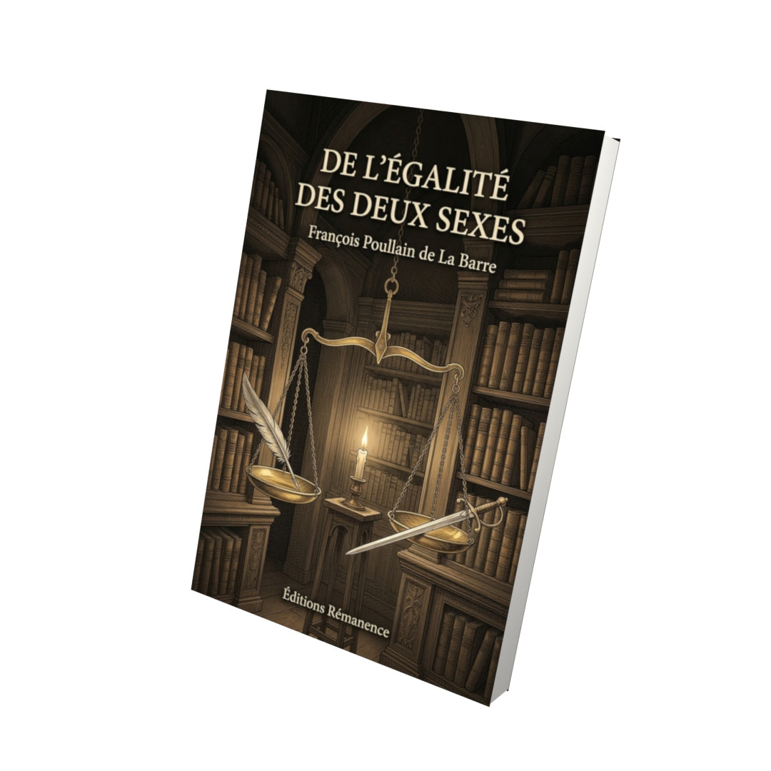 Livre De l’égalité des deux sexes par François Poullain de La Barre - Vue 3D - Editions Remanence