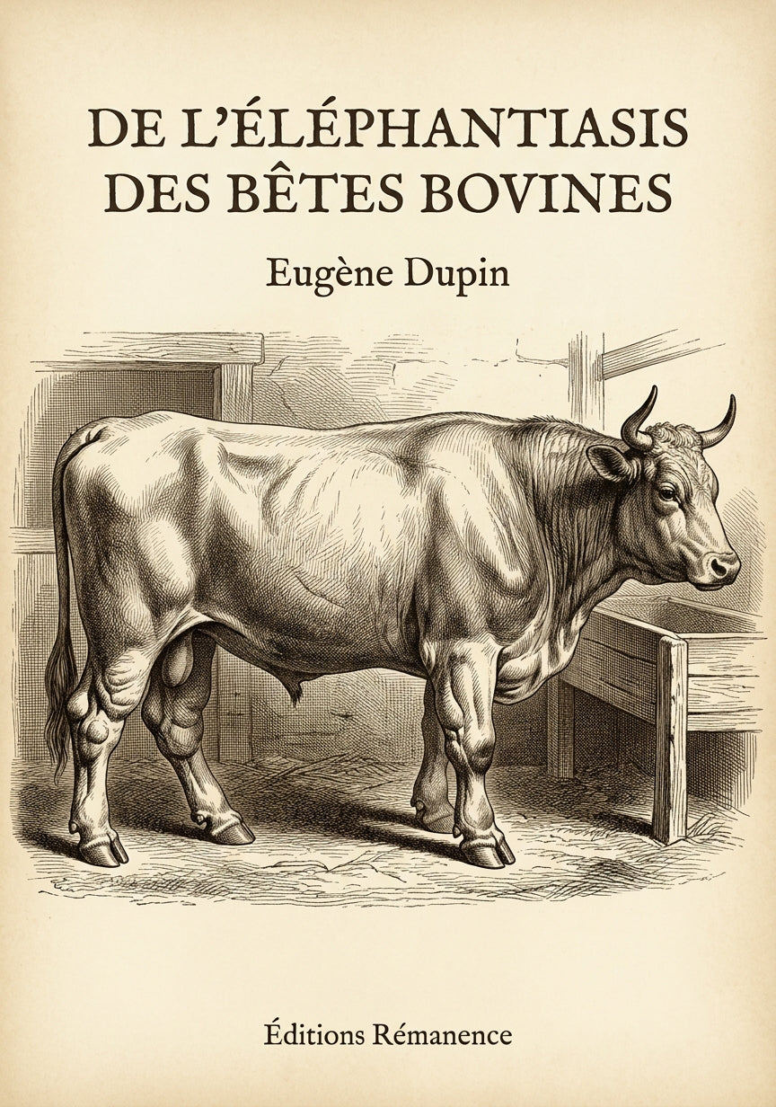 Livre De l’éléphantiasis des bêtes bovines par Eugène Dupin - Couverture - Editions Remanence