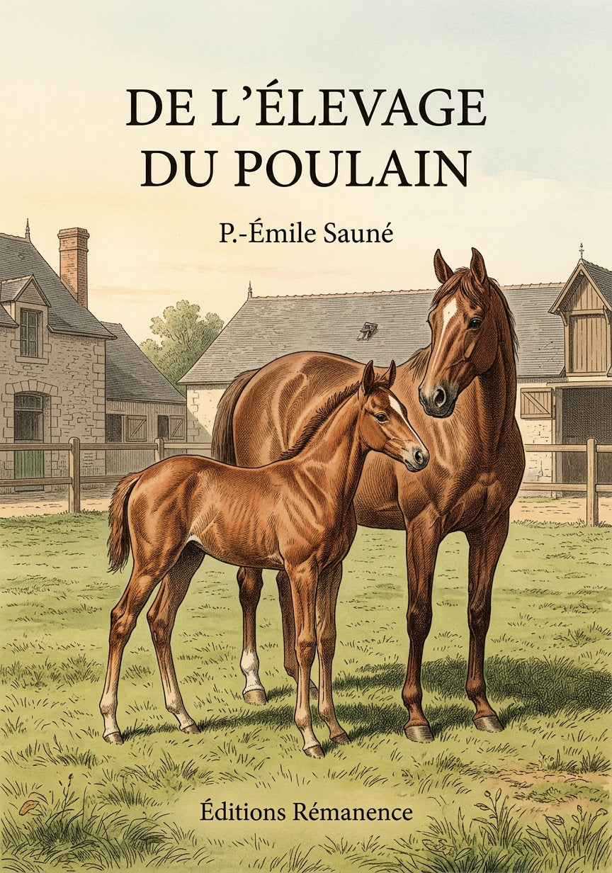 Livre De l’élevage du poulain par P.-Émile Sauné - Couverture - Editions Remanence