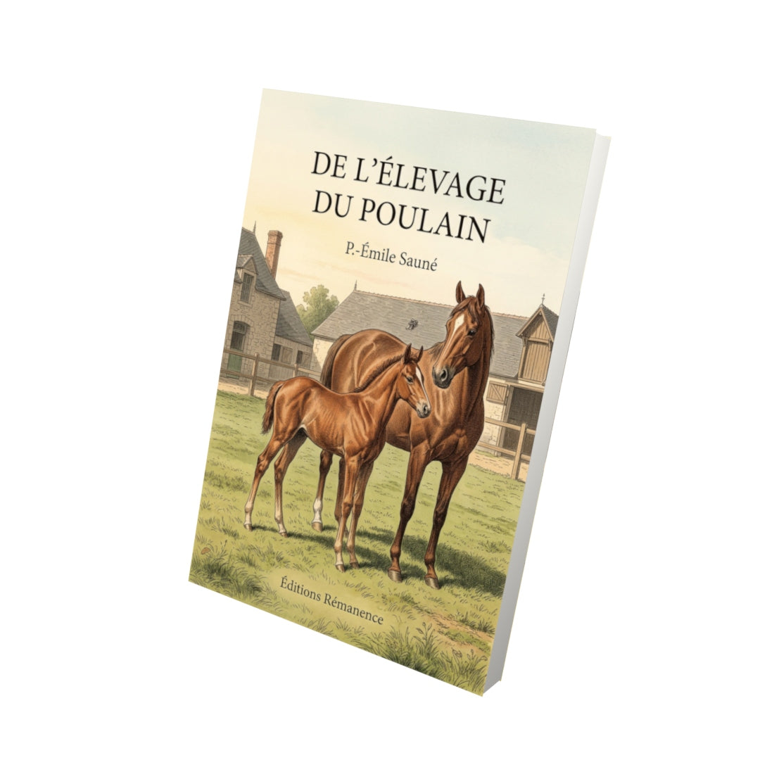 Livre De l’élevage du poulain par P.-Émile Sauné - Vue 3D - Editions Remanence