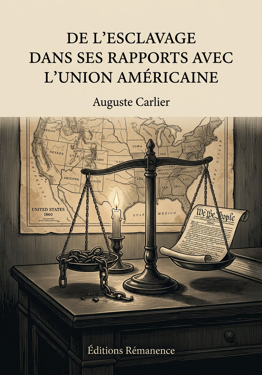 Livre De l’esclavage dans ses rapports avec l’Union américaine par Auguste Carlier - Couverture - Editions Remanence