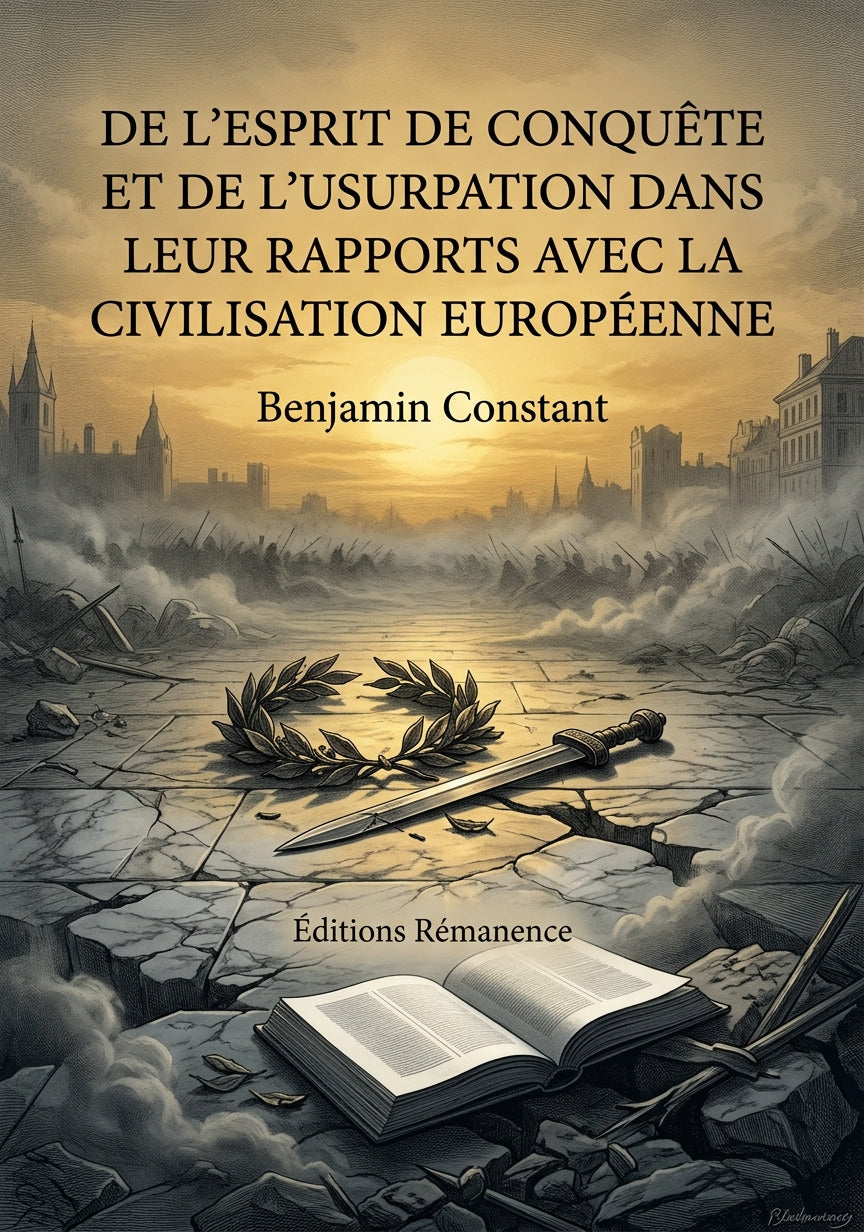 Livre De l’esprit de conquête et de l’usurpation dans leur rapports avec la civilisation européenne par Benjamin Constant - Couverture - Editions Remanence
