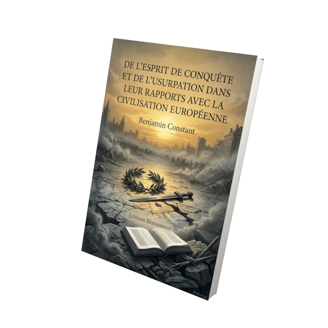 Livre De l’esprit de conquête et de l’usurpation dans leur rapports avec la civilisation européenne par Benjamin Constant - Vue 3D - Editions Remanence