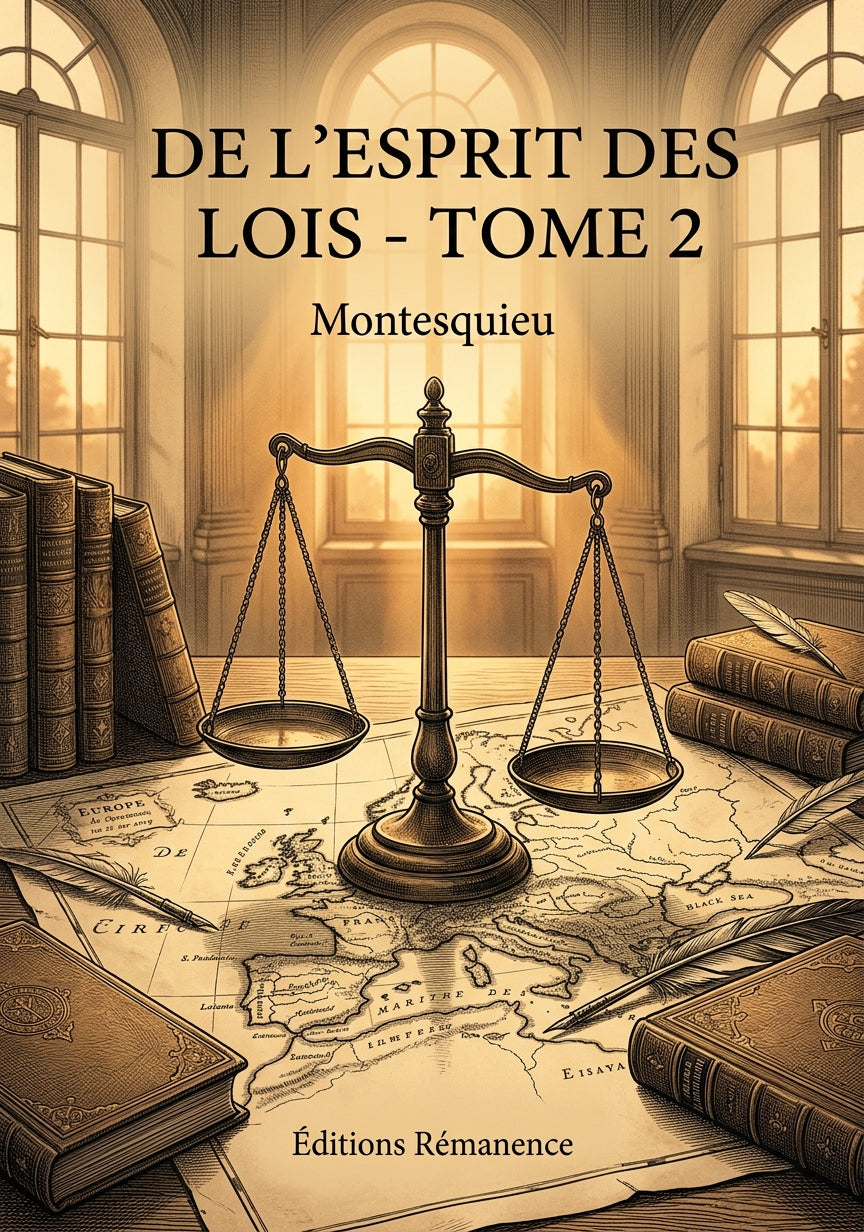 Livre De l’esprit des lois - Tome 2 par Montesquieu - Couverture - Editions Remanence