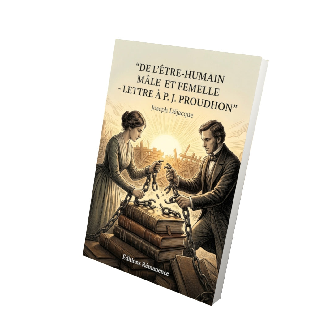 Livre De l’Être-Humain mâle et femelle - Lettre à P. J. Proudhon par Joseph Déjacque - Vue 3D - Editions Remanence