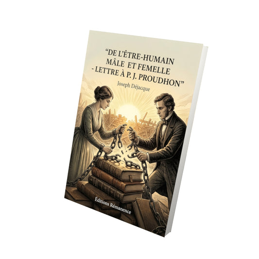 Livre De l’Être-Humain mâle et femelle - Lettre à P. J. Proudhon par Joseph Déjacque - Vue 3D - Editions Remanence