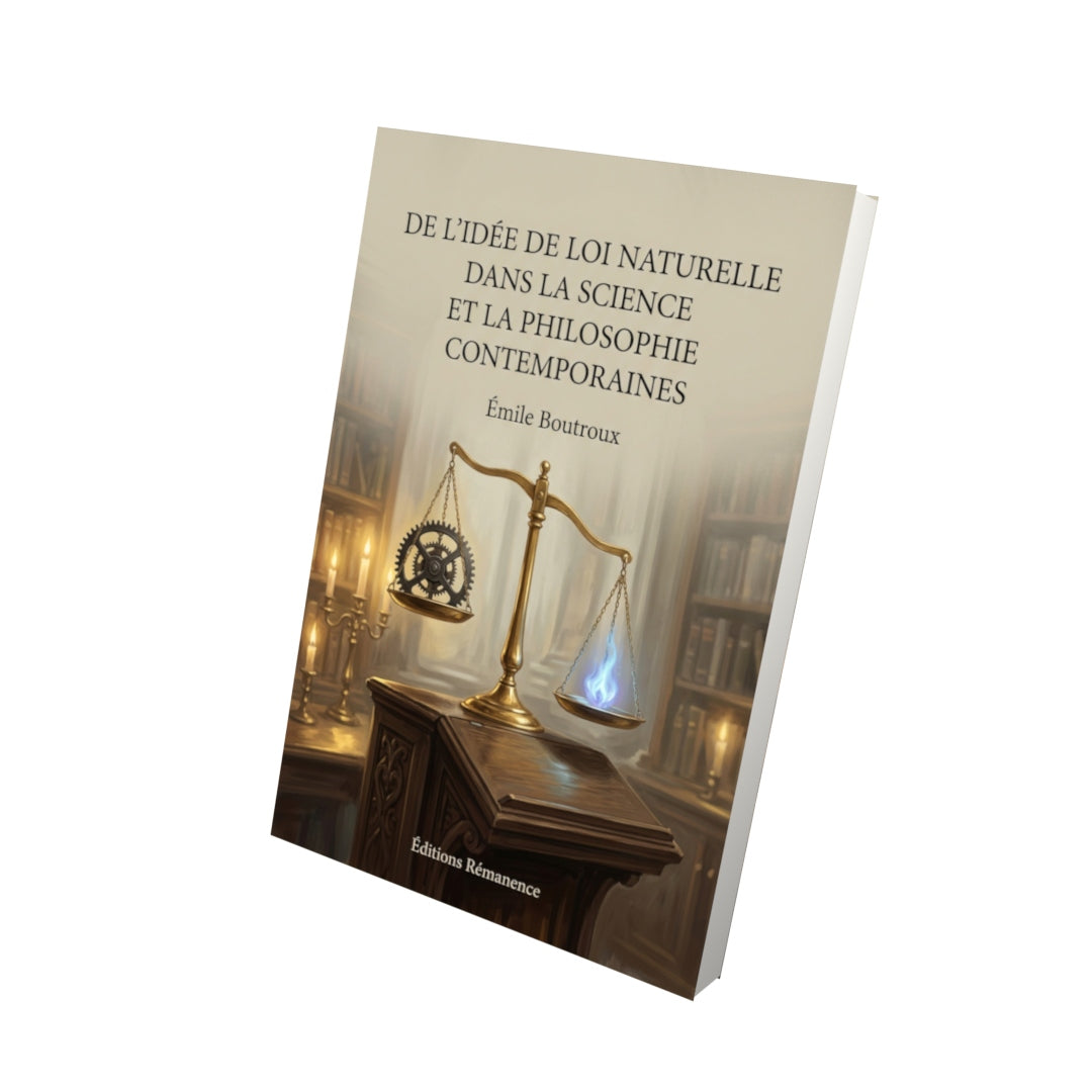 Livre De l’idée de loi naturelle dans la science et la philosophie contemporaines par Émile Boutroux - Vue 3D - Editions Remanence