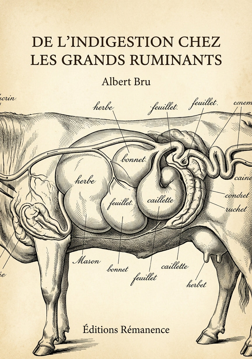 Livre De l’indigestion chez les grands ruminants par Albert Bru - Couverture - Editions Remanence