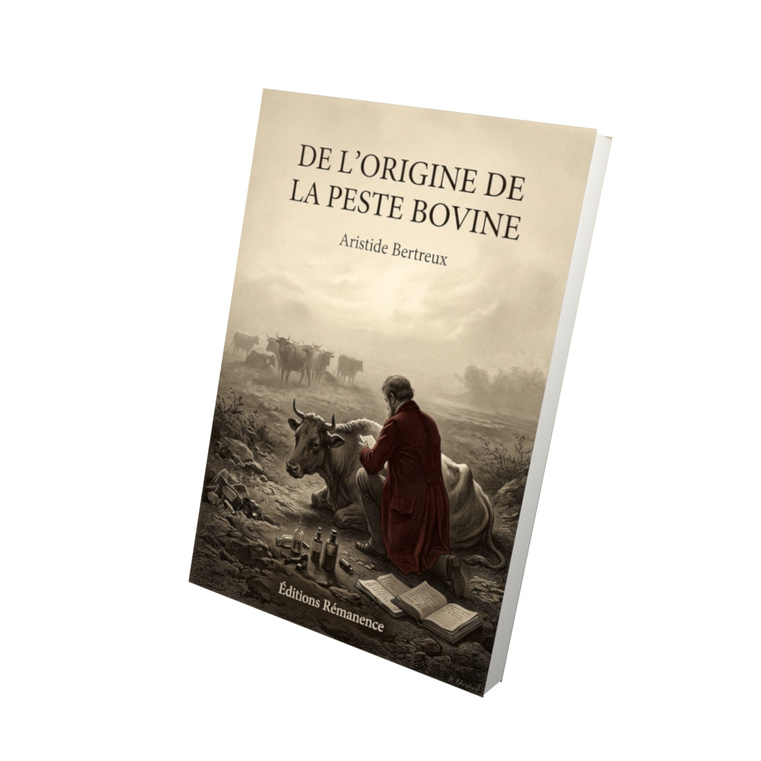 Livre De l’origine de la peste bovine par Aristide Bertreux - Vue 3D - Editions Remanence