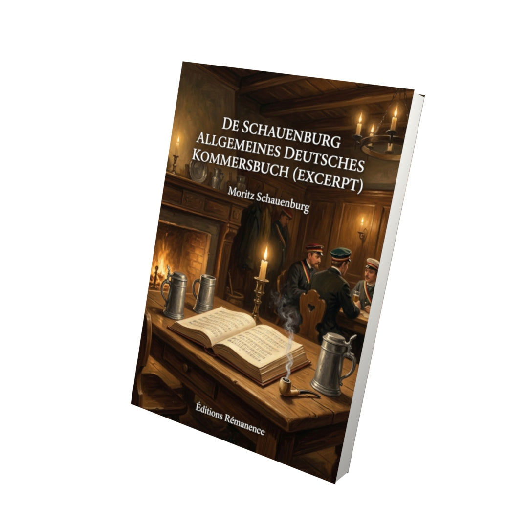 Livre De Schauenburg Allgemeines Deutsches Kommersbuch (excerpt) par Moritz Schauenburg - Vue 3D - Editions Remanence