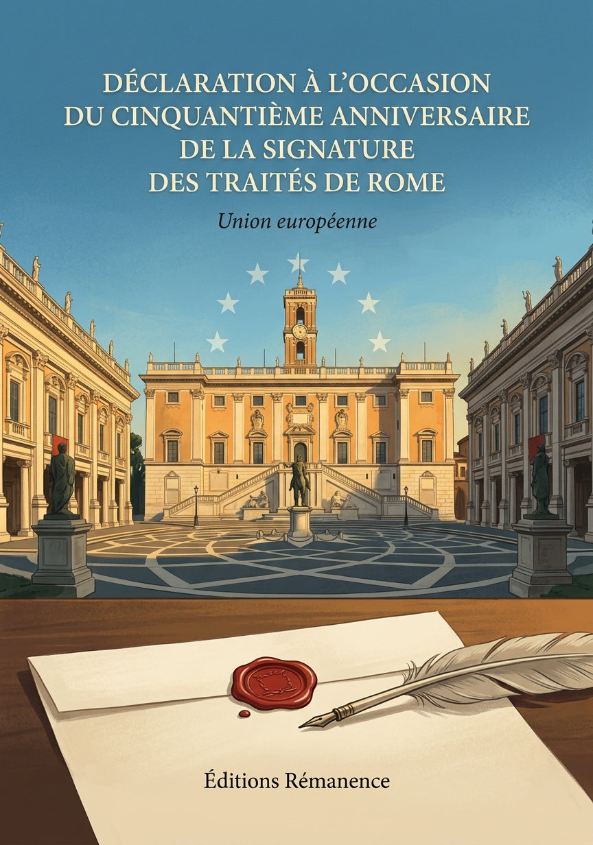 Livre Déclaration à l’occasion du cinquantième anniversaire de la signature des Traités de Rome par Union européenne - Couverture - Editions Remanence