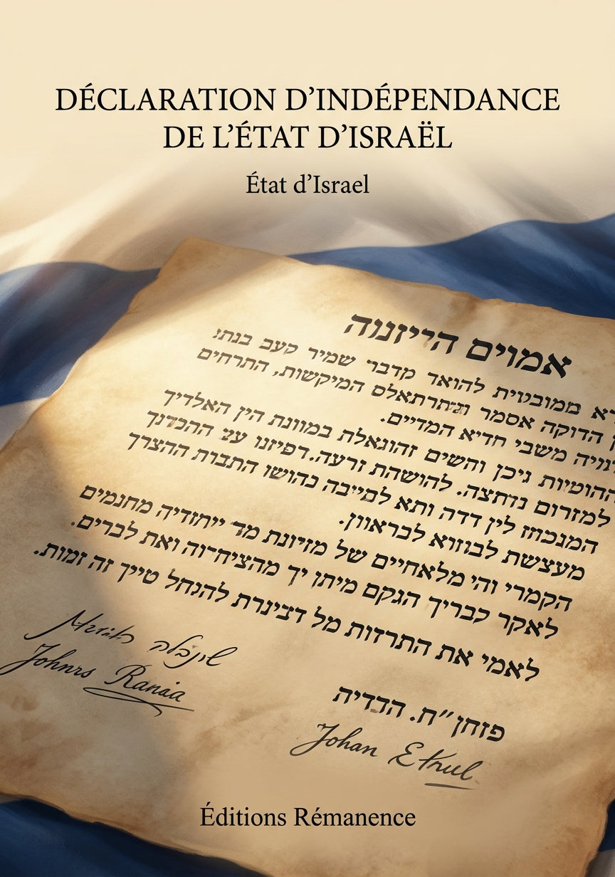 Livre Déclaration d’indépendance de l’État d’Israël par État d’Israel - Couverture - Editions Remanence