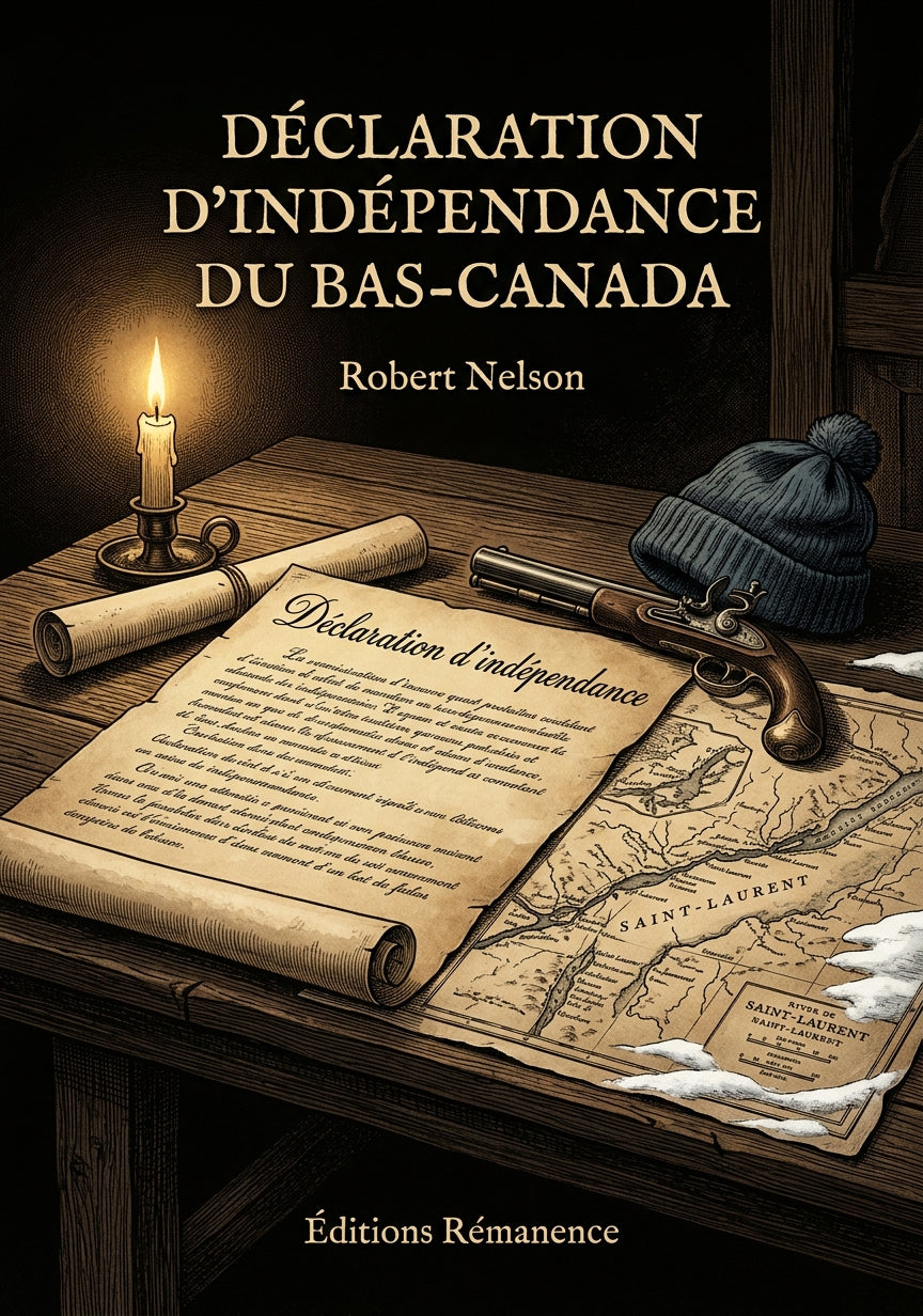 Livre Déclaration d’indépendance du Bas-Canada par Robert Nelson - Couverture - Editions Remanence