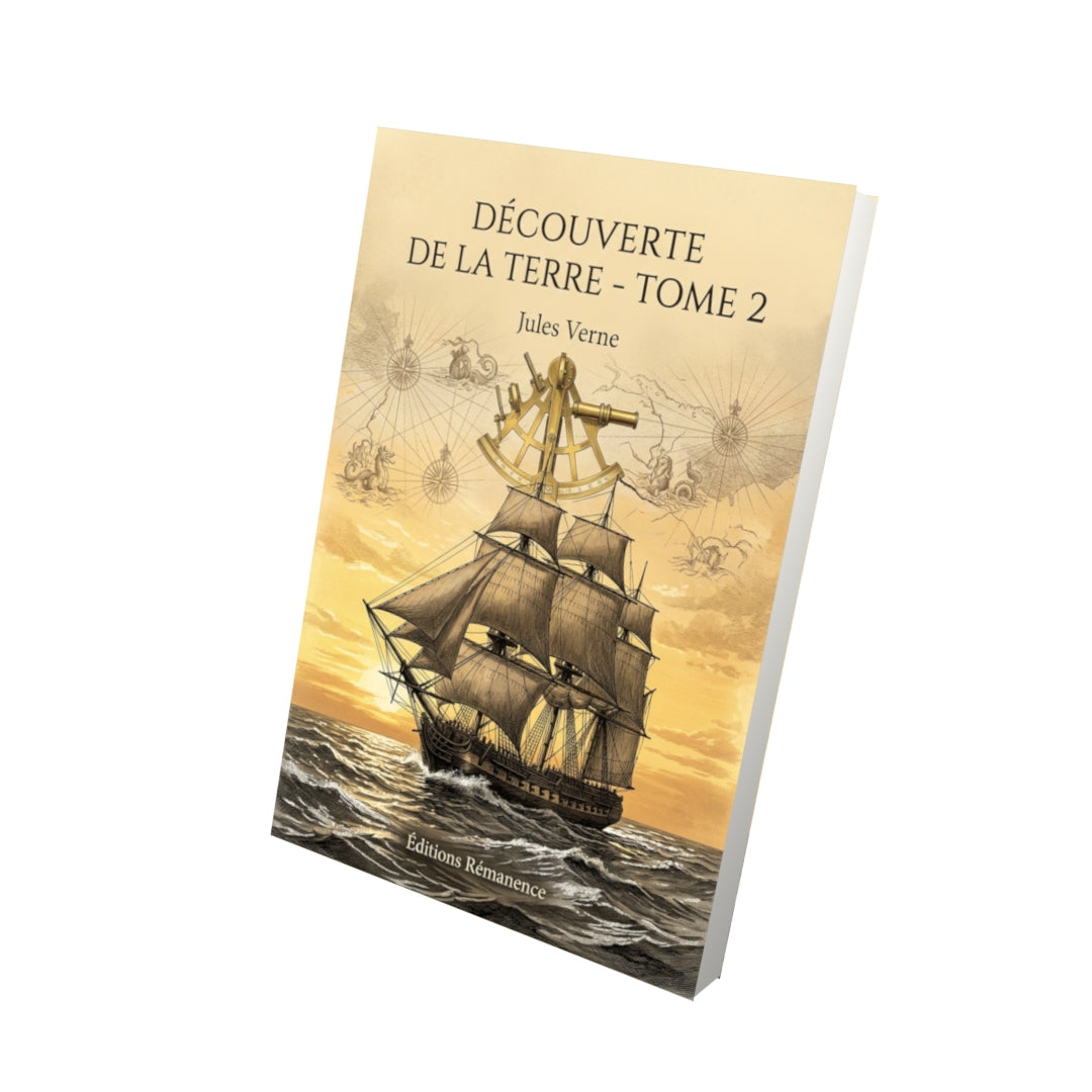 Livre Découverte de la Terre - Tome 2 par Jules Verne - Vue 3D - Editions Remanence