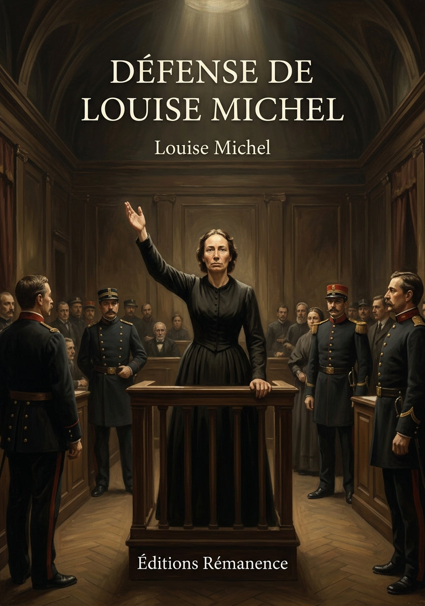 Livre Défense de Louise Michel par Louise Michel - Couverture - Editions Remanence