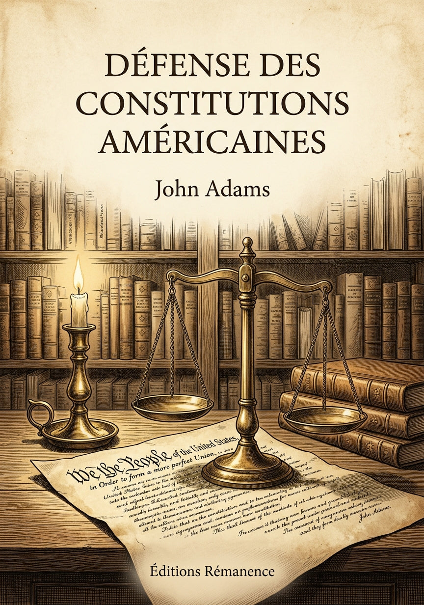 Livre Défense des constitutions américaines par John Adams - Couverture - Editions Remanence