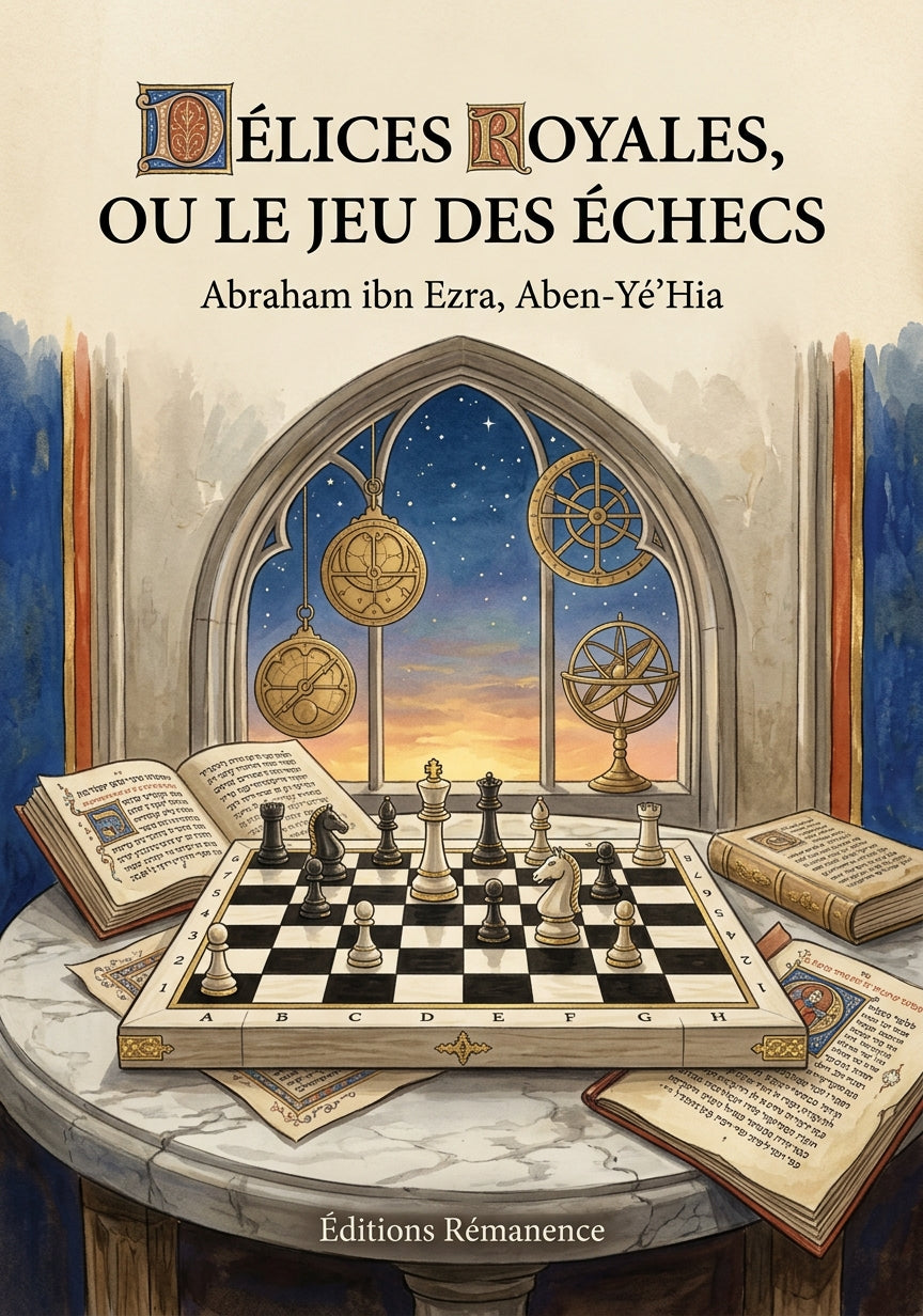 Livre Délices royales, ou le Jeu des échecs par Abraham ibn Ezra, Aben-Yé’Hia - Couverture - Editions Remanence