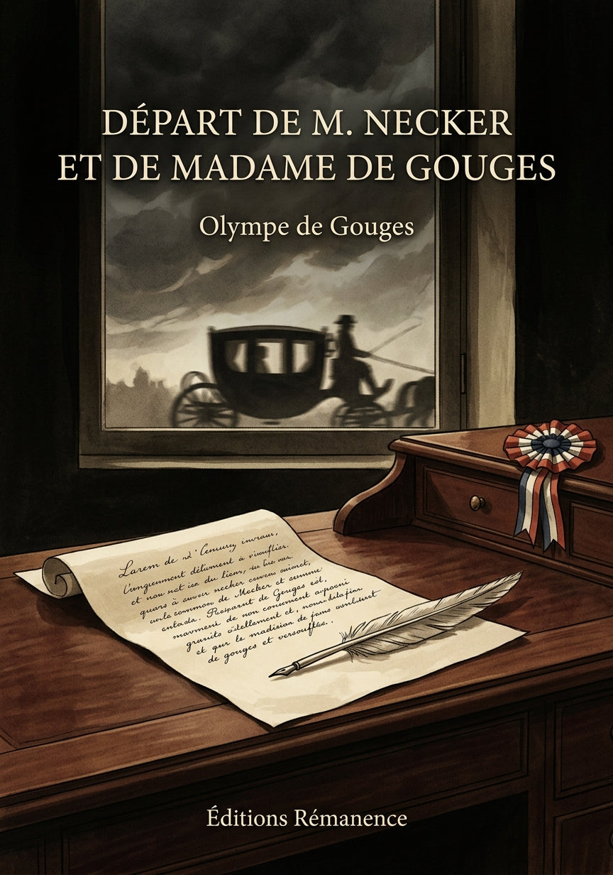 Livre Départ de M. Necker et de Madame de Gouges par Olympe de Gouges - Couverture - Editions Remanence