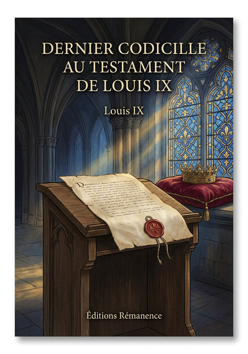 Livre Dernier codicille au testament de Louis IX par Louis IX - Couverture - Editions Remanence