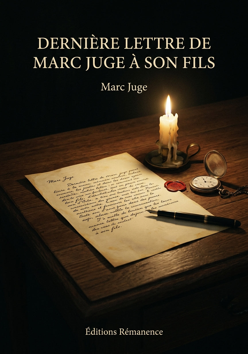 Livre Dernière lettre de Marc Juge à son fils par Marc Juge - Couverture - Editions Remanence