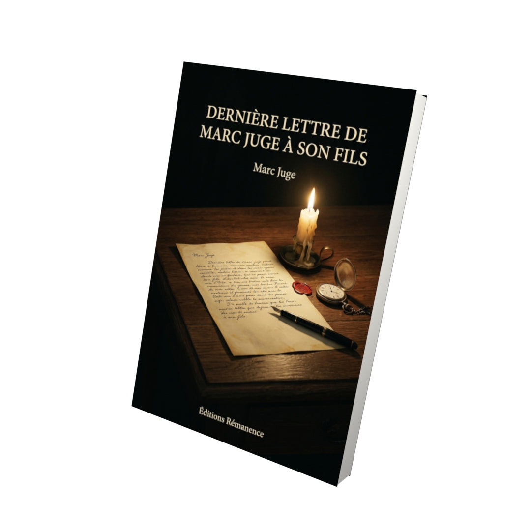 Livre Dernière lettre de Marc Juge à son fils par Marc Juge - Vue 3D - Editions Remanence