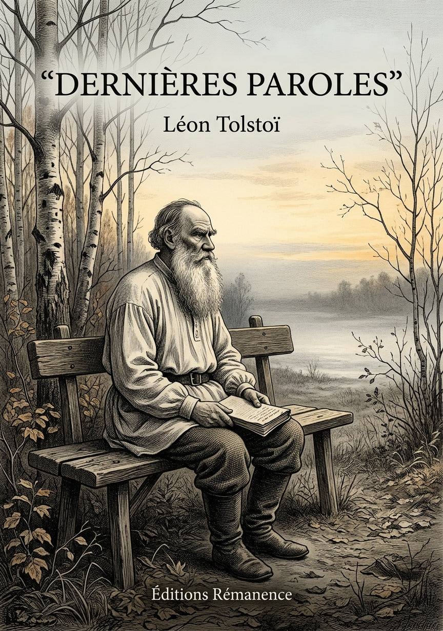 Livre Dernières Paroles par Léon Tolstoï - Couverture - Editions Remanence