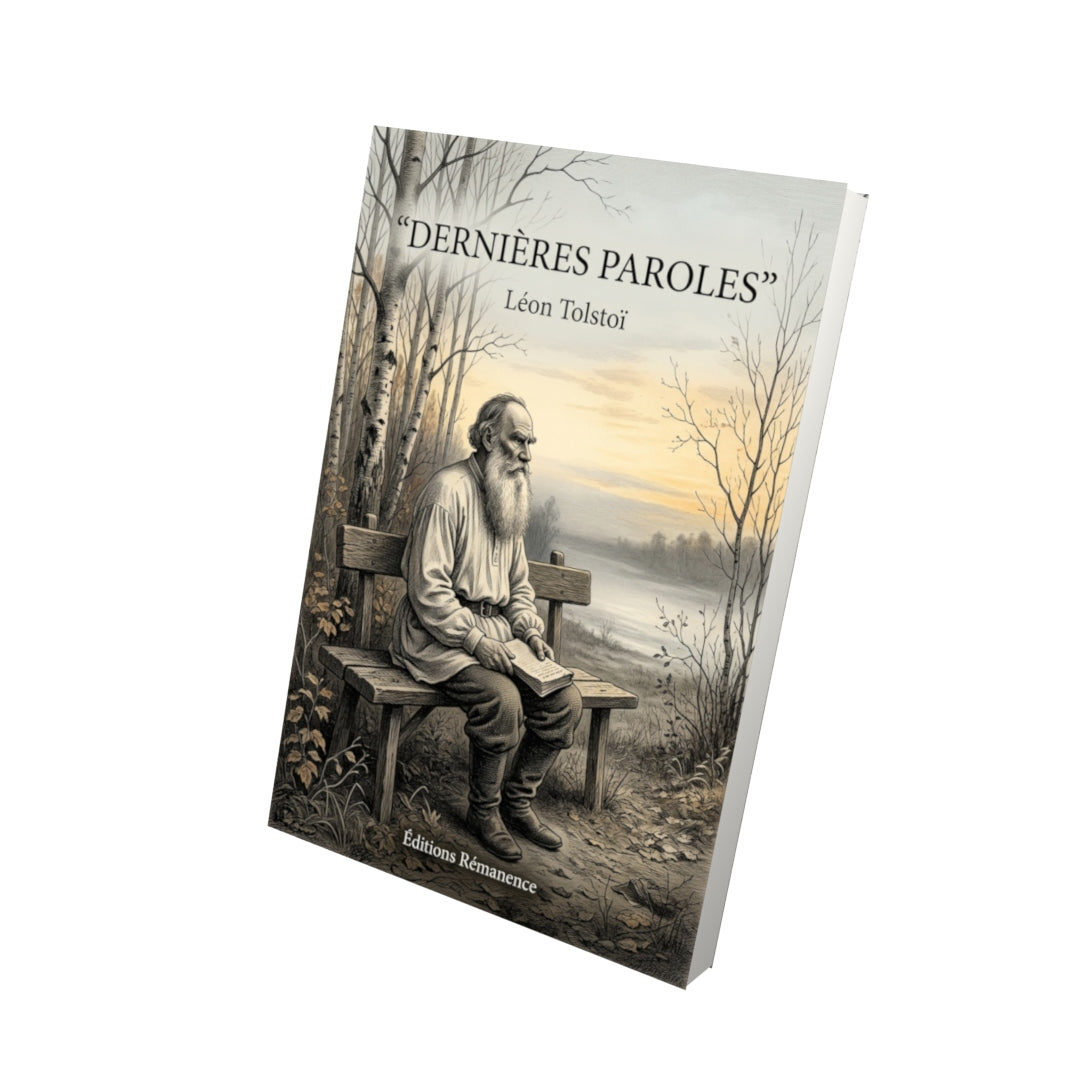 Livre Dernières Paroles par Léon Tolstoï - Vue 3D - Editions Remanence